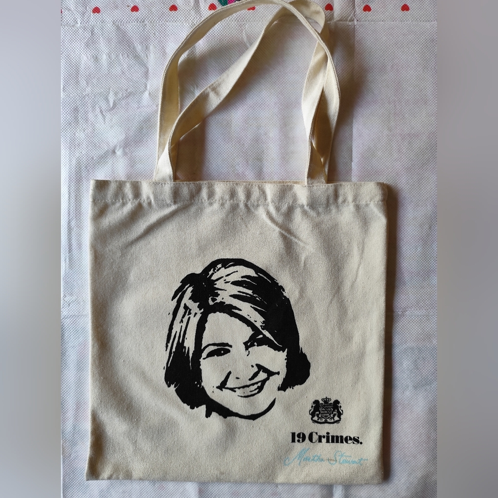 Rare Martha STEWART / SNOOP DOGG 19 Crimes Limited Edition Beige Canvas Tote Bag